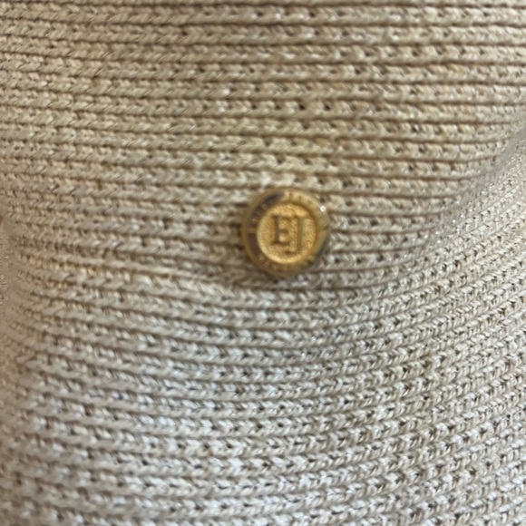 Eric Javits Stunning squishee Cream Straw Beach Bucket Hat - Picture 4 of 7